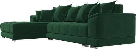 Диван угловой НордСтар левый угол (Зеленый/Велюр) Лига Диванов арт.121108L