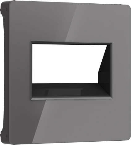 Накладка для двойной розетки Еthernet RJ-45 (графит акрил) Werkel W1191144 (a064099)