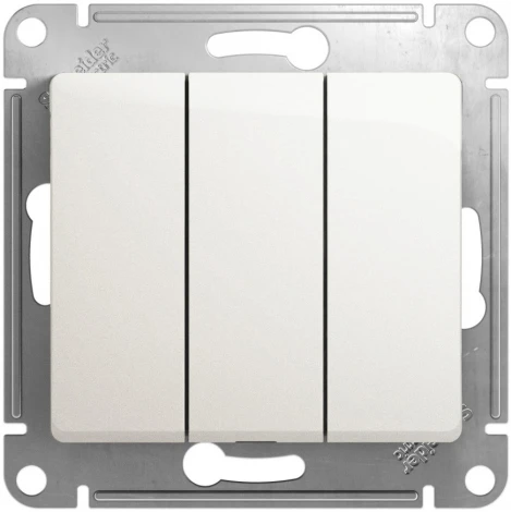 Выключатель встраиваемый трехклавишный (перламутровый) Systeme Electric Glossa GSL000631