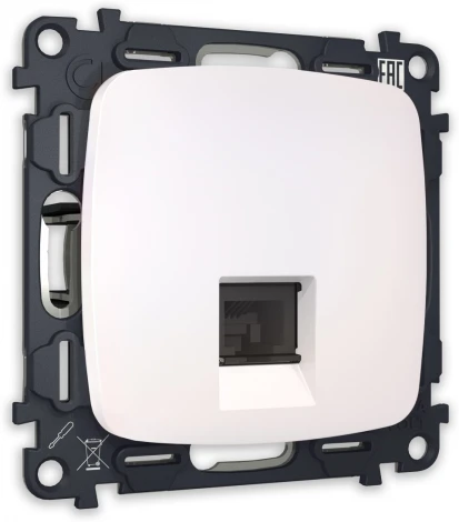 Комплект механизма Ambrella Volt телефонной розетки OMEGA MO212030 Жемчуг RJ-11(4P4C) с защитной шторкой QUANT