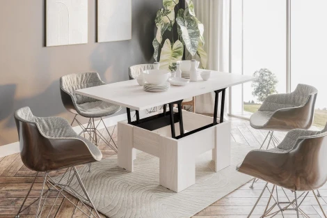 Стол Трансформер БТС 22мм, Ясень белый