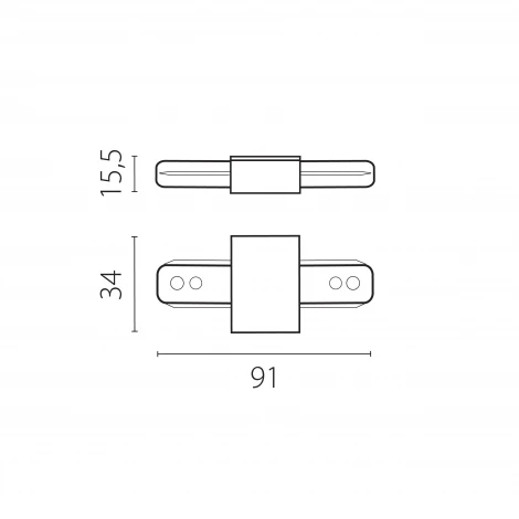 Коннектор питание трековый однофазный к 50202X-P, 50203X-P Barra Lightstar 502186-P
