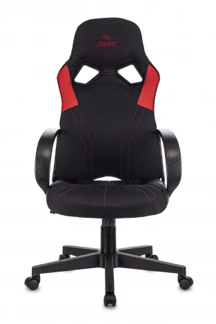 Кресло игровое Zombie RUNNER черный/красный текстиль/эко.кожа крестовина пластик