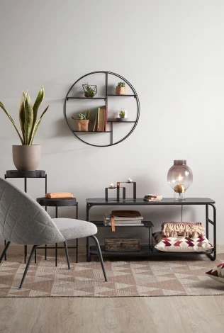 Полка La Forma (ex Julia Grup) Across (Черный/ Металл,Сталь)