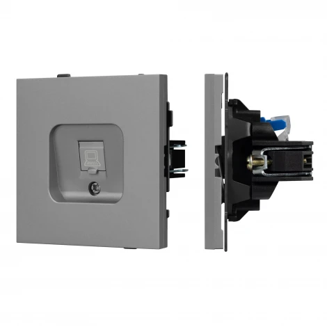 Механизм компьютерной розетки SCT-TENDO-MPC1-PL-GR (RJ-45, CAT6) (Arlight, Графитовый) 054105