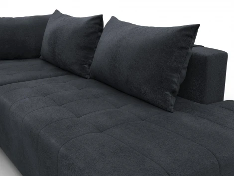 Диван угловой Лига-103 НПБ угол левый (ДСП,Брус,Фанера,Велюр/Темно-серый) Лига Диванов 134808L