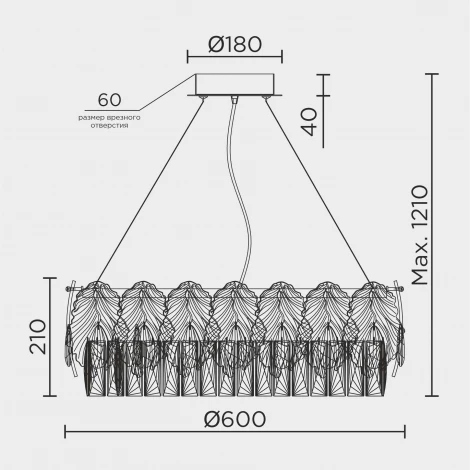 Подвесная люстра хрустальная Modelux ML.7445.600 GD