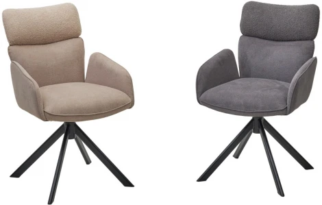 Стул TRIS 360 град. поворот с возвратом, Davis Nowo 92 серый, букле /Point 90 серый/ Черный, ®DISAUR