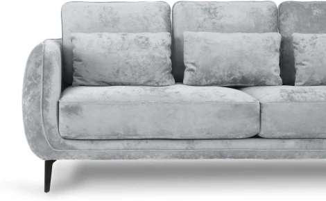Диван Amsterdam трехместный ОГОГО (арт.786598), (Ткань,Велюр/Светло-серый)