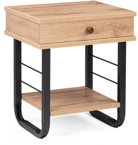 Прикроватная тумба Woodville Малгома черная / дуб вотан 511608