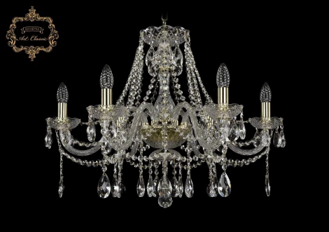 Подвесная люстра Art Classic 11.12 11.12.6.240.Gd.Sp (220V, хрусталь, на цепи, подсвечник, свеча)