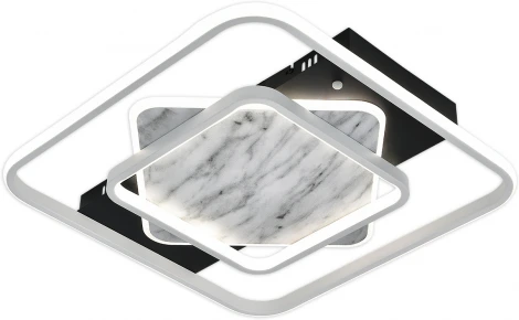 Потолочная люстра светодиодная Escada Nebula 10293/3LED 111Вт, металл/силикон, черный/белый мрамор (регулировка яркости, 220V, пульт управления)