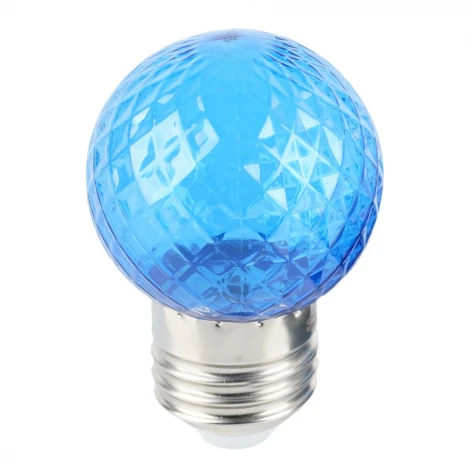 Лампа светодиодная Feron LB-385 52162 шарик синий прозрачный E27 1W 230V