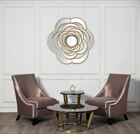 Стол журнальный Dark Emperador  d100*40,6см Garda Decor арт.33FS-CT20C05-PG