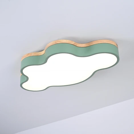 Потолочный светильник Wi-Fi Cloud Eco D83 Green By ImperiumLoft Cloud-Eco01 (для детской, LED, 220V, голосовое управление, умный дом - Алиса, тучи)