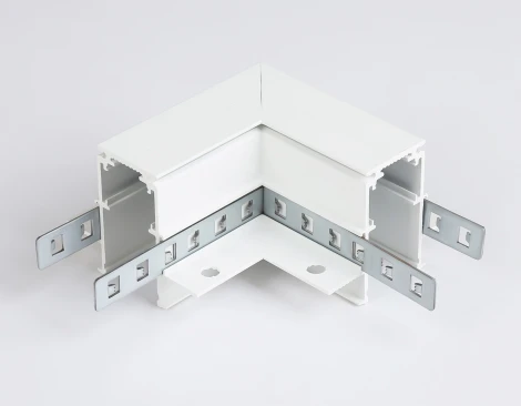 Коннектор угловой для встраиваемого шинопровода под ГКЛ 9,5мм Ambrella Track System Magnetic Standard GL3352-9.5 WH белый 85*85*H46.8