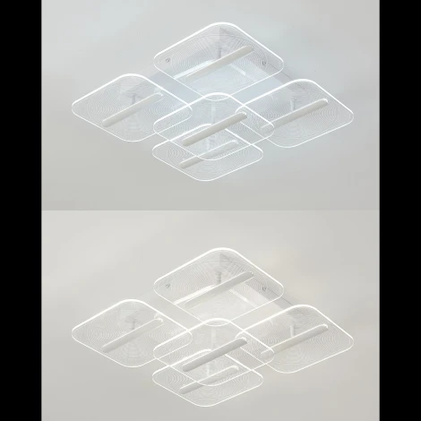 Потолочная люстра светодиодная Natali Kovaltseva Gravur LED LAMPS 81383 с пультом ДУ, моб. приложением 80W, белый, LED
