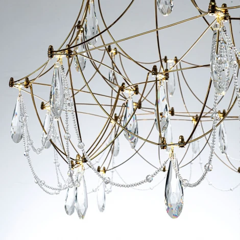 Подвесная люстра светодиодная хрустальная с пультом с регулировкой цветовой температуры Modelux MODELUX ML.5603.1000P BS