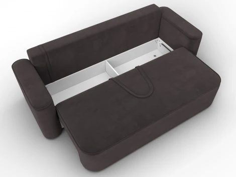 Диван прямой Лига-118 НПБ (ДСП,ЛДСП,Брус,Фанера,Велюр/Коричневый) Лига Диванов 137076