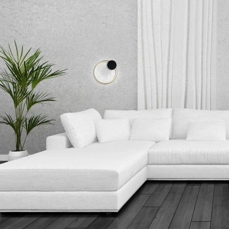 Настенный светодиодный светильник Escada Figures 10262/1LED 15Вт металл/силикон, золото/черный (220V, кольцо)