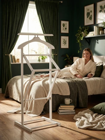 Вешалка костюмная складная В 21Н белый Mebelik 009623