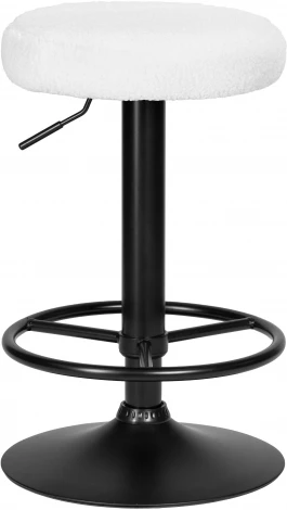 Табурет барный DOBRIN TEDDY BLACK (белый букле (13))