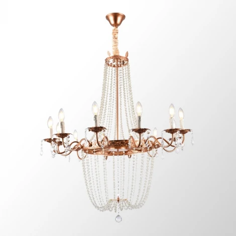 Подвесная люстра Lussole Rains LSP-6003 (220V, хрусталь, на цепи, подсвечник, свеча)