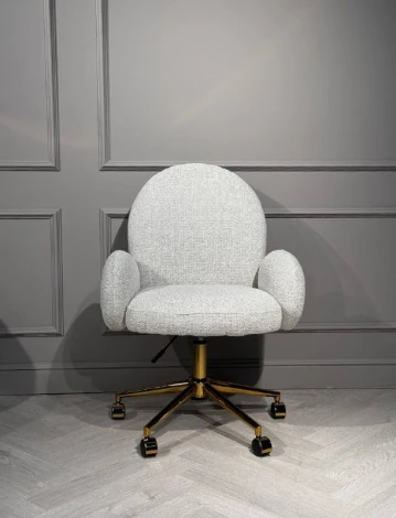 Кресло IST-CASA офисное Клауд PRO BS1239-WT, белый крем/золото