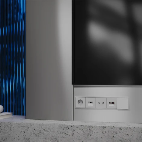 Накладка для розетки телевизионной оконечной TV+SAT (серый) Voltum S70 VLS001616