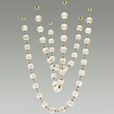 Подвесная люстра большая Crystal 5008/192L (LED, 220V, шарики, бусы)