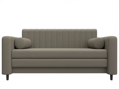 Диван прямой Лига-070 (ЛДСП,Брус,Фанера/Дерево/Экокожа/Бежевый) Лига Диванов 129749