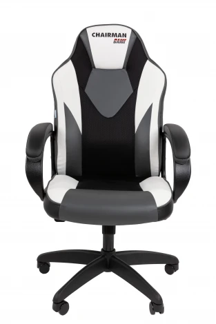 Кресло Chairman game 17 Россия экокожа черный/серый/белый 7213489