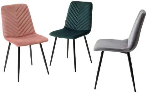 Стул DUKE BLUVEL-14 GREY, велюр / черный каркас М-City 629M05188