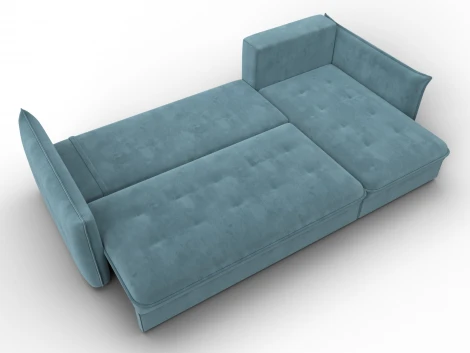 Диван угловой Лига-100 НПБ угол универсальный (ДСП,Фанера/Пластик/Велюр/Бирюзовый) Лига Диванов 133679