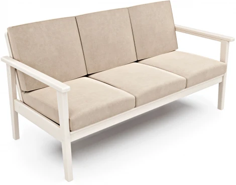 Диван Arsko прямой Лориан Б беленый дуб велюр молочный