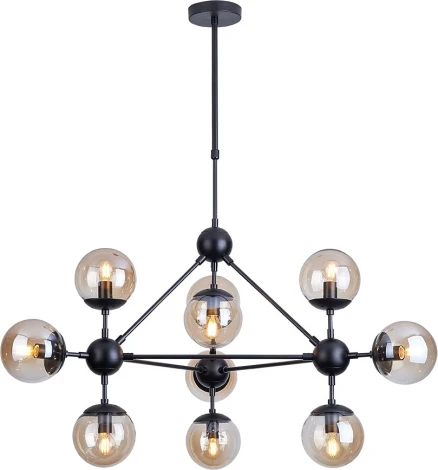 Потолочная люстра на штанге Arte Lamp A1664SP-10BK (220V, шарики)
