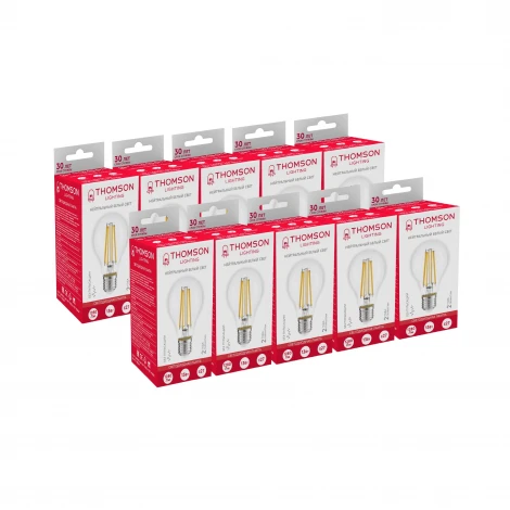 Лампочка светодиодная филаментная прозрачная груша E27 13W Thomson A60 TH-B2368