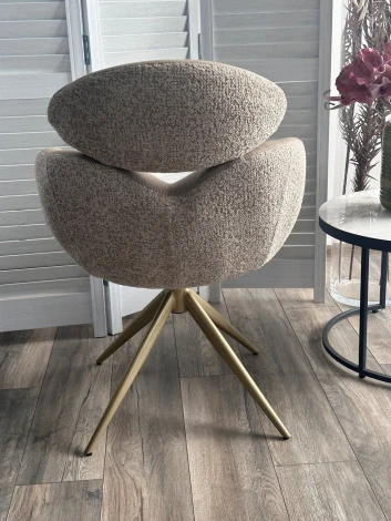 Стул ГУННАР (GUNNAR) 360 град, цвет БЕЖЕВЫЙ VEGA-11 / MIAMI-160, ткань / ШАМПАНЬ каркас, ®DISAUR M-City 64848