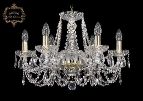 Подвесная люстра Art Classic 11.11 11.11.6.195.Gd.Sp (220V, хрусталь, на цепи, подсвечник, свеча)