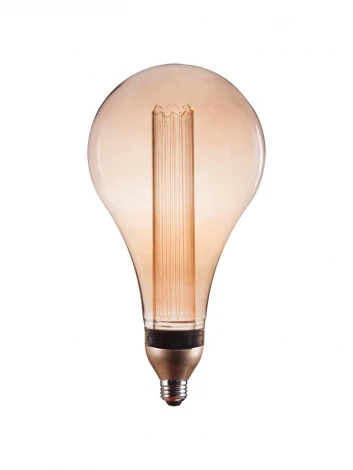 Лампочка светодиодная диммируемая прозрачная/бежевая груша E27 8W Hiper Vein HL-2254