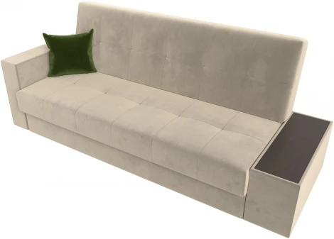 Диван-книжка Лига-020 стол справа (Бежевый,Зеленый/Микровельвет) Лига Диванов арт.118489