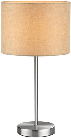 Настольная лампа Lumion Nikki 8250/1T никель/бежевый, металл/текстиль Е27 60W 220V (выключатель, круглые)