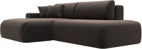Диван угловой Лига-036 НПБ Модерн левый угол (Коричневый/Велюр) Лига Диванов арт.121411L