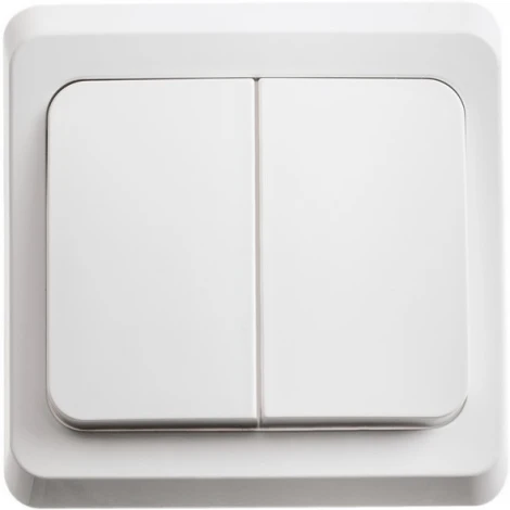 Выключатель встраиваемый двухклавишный (белый) Systeme Electric Этюд BC10-002B