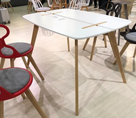 Обеденный стол M-City OXALIS 120 белый/массив бука