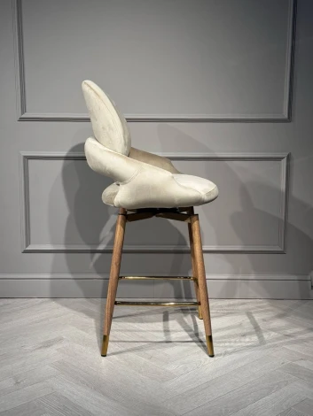 Стул барный IST-CASA Виола BS1376-BG-4, бежевый/орех