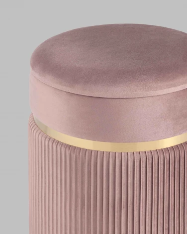 Пуф Миранда с ящиком велюр розовый УТ000025564