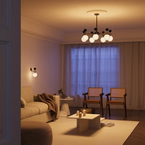 Потолочная люстра на штанге Maytoni Museo MOD436PL-05BS