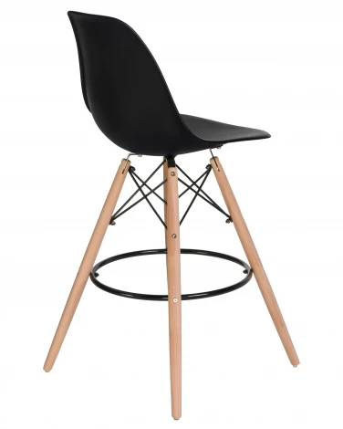 Стул барный DSW BAR (ножки светлый бук, цвет сиденья чёрный (B-03))