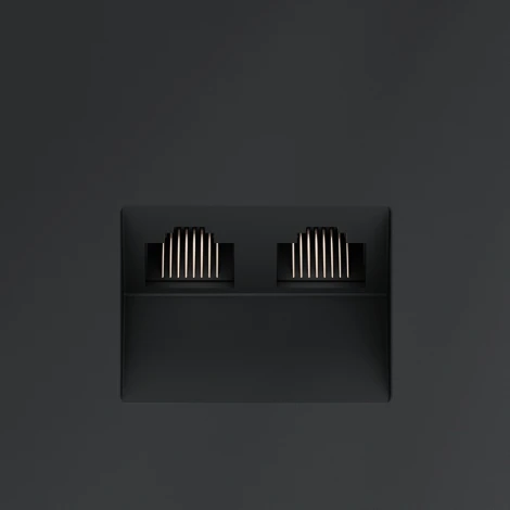 Розетка двойная Ethernet RJ-45 (графит) Voltum S70 VLS060207